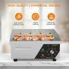 imageROVSUN 30quot Electric Countertop Flat Top Griddle 3000W Electric Griddle Teppanyaki Grill Stainless Steel with Adjustable Temperature Control 122F572F for Home Restaurant Commercial No Plug14 inch