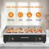 imageROVSUN 30quot Electric Countertop Flat Top Griddle 3000W Electric Griddle Teppanyaki Grill Stainless Steel with Adjustable Temperature Control 122F572F for Home Restaurant Commercial No Plug30 inchPlug