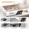 imageROVSUN 30quot Electric Countertop Flat Top Griddle 3000W Electric Griddle Teppanyaki Grill Stainless Steel with Adjustable Temperature Control 122F572F for Home Restaurant Commercial No Plug22 inch