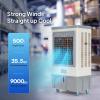 imageROVSUN 343Gal130L Commercial Swamp Cooler 9000CFM Powerful Evaporative Air Cooler 500W Strong Motor 3 Speeds 4 Ice Packs 3IN1 Humidifying Cooling Fan for Shop Factory Garage343Gal