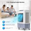 imageROVSUN 343Gal130L Commercial Swamp Cooler 9000CFM Powerful Evaporative Air Cooler 500W Strong Motor 3 Speeds 4 Ice Packs 3IN1 Humidifying Cooling Fan for Shop Factory Garage105Gal