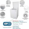 imageROVSUN 35 Cubic Feet Chest Freezer Compact Deep Freezer with Storage Basket Adjustable Thermostat Ideal for Home Kitchen Office RV White