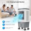 imageROVSUN 52 Gal Portable Swamp Cooler 1400CFM Evaporative Air Cooler with Auto Oscillating Remote 3 Speeds 12H Timer ampamp 4 Ice Packs 3IN1 Humidifying Cooling Fan Indooor Outdoor Patio Garage