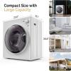 imageROVSUN 9LBS Portable Clothes Dryer 110V 1400W Electric Compact Front Load Tumble Laundry Dryer with Stainless Steel Tub ampamp Easy Control Knob for Apartment Home DormRV White 9LB1400W