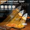 imageROVSUN Food Heat Lamp 2Head Food Warming Light 500W Portable Electric Heating Lamp Stainless Steel Commercial Food Warmer for Restaurant Kitchen CafeteriaSilverSilver