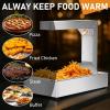 imageROVSUN French Fry Warmer 750W Commercial Food Heat Lamp Electric Standing Warming Fry Dump Station Stainless Steel Countertop Fries Warmer for Chips Churros Buffet Restaurant