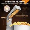 imageROVSUN French Fry Warmer 750W Commercial Food Heat Lamp Electric Standing Warming Fry Dump Station Stainless Steel Countertop Fries Warmer for Chips Churros Buffet Restaurant