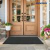 imageROVSUN Front Door Mat Indoor Outdoor Entrance Waterproof Heavy Duty Doormat Stain and Fade Resistant Low Profile Easy Clean Welcome Floor Mats for Commercial Entry Patio Porch 71quot35quot BlackGrey