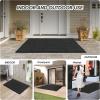 imageROVSUN Front Door Mat Indoor Outdoor Entrance Waterproof Heavy Duty Doormat Stain and Fade Resistant Low Profile Easy Clean Welcome Floor Mats for Commercial Entry Patio Porch 71quot35quot BlackGrey