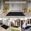 imageROVSUN Front Door Mat Indoor Outdoor Entrance Waterproof Heavy Duty Doormat Stain and Fade Resistant Low Profile Easy Clean Welcome Floor Mats for Commercial Entry Patio Porch 71quot35quot BlackBlack