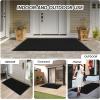 imageROVSUN Front Door Mat Indoor Outdoor Entrance Waterproof Heavy Duty Doormat Stain and Fade Resistant Low Profile Easy Clean Welcome Floor Mats for Commercial Entry Patio Porch 71quot35quot BlackBlack