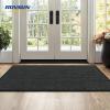 imageROVSUN Front Door Mat Indoor Outdoor Entrance Waterproof Heavy Duty Doormat Stain and Fade Resistant Low Profile Easy Clean Welcome Floor Mats for Commercial Entry Patio Porch 71quot35quot BlackGrey