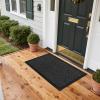imageROVSUN Front Door Mat NonSlip Backing Entry Mat Low Profile Doormat Stain and Fade Resistant Absorbent Muddy Dirt Resist Welcome Floor Mats for Indoor Outdoor Entrance Porch 354236 inch GreySquare