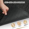 imageROVSUN Front Door Mat NonSlip Backing Entry Mat Low Profile Doormat Stain and Fade Resistant Absorbent Muddy Dirt Resist Welcome Floor Mats for Indoor Outdoor Entrance Porch 354236 inch GreySquare