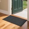 imageROVSUN Front Door Mat NonSlip Backing Entry Mat Low Profile Doormat Stain and Fade Resistant Absorbent Muddy Dirt Resist Welcome Floor Mats for Indoor Outdoor Entrance Porch 354236 inch GreyDiamond