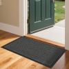 imageROVSUN Front Door Mat NonSlip Backing Entry Mat Low Profile Doormat Stain and Fade Resistant Absorbent Muddy Dirt Resist Welcome Floor Mats for Indoor Outdoor Entrance Porch 354236 inch GreySquare