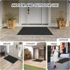 imageROVSUN Front Door Mat NonSlip Backing Entry Mat Low Profile Doormat Stain and Fade Resistant Absorbent Muddy Dirt Resist Welcome Floor Mats for Indoor Outdoor Entrance Porch 354236 inch GreyDiamond
