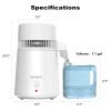imageROVSUN Upgraded 11 Gallon4L Water Distiller Countertop Distilled Water Machine with FlameRetardant Material BPAFree Container ampamp Stainless Steel Interior 750W Distilled Water Maker Purifier4LWhite