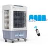 imageROVSUN 343Gal130L Commercial Swamp Cooler 9000CFM Powerful Evaporative Air Cooler 500W Strong Motor 3 Speeds 4 Ice Packs 3IN1 Humidifying Cooling Fan for Shop Factory Garage105Gal