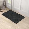 imageROVSUN Front Door Mat NonSlip Backing Entry Mat Low Profile Doormat Stain and Fade Resistant Absorbent Muddy Dirt Resist Welcome Floor Mats for Indoor Outdoor Entrance Porch 354236 inch GreyDiamond