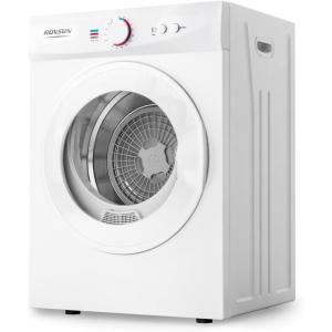 imageROVSUN 110V Portable Clothes Dryer High End Laundry Front Load Tumble Dryer Machine with Stainless Steel Tub ampamp Simple Control Knob for Apartment Dorm850W White18 CU FT