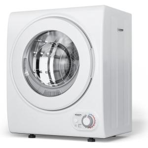 imageROVSUN 110V Portable Clothes Dryer High End Laundry Front Load Tumble Dryer Machine with Stainless Steel Tub ampamp Simple Control Knob for Apartment Dorm850W White15 CU FT