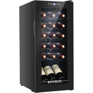 imageROVSUN 18 Bottle Wine Fridge Freestanding Compressor Wine Cooler Refrigerator Beverage Wine Chiller with Digital Temperature Control ampamp Doublelayer Glass Door for Red White Wine Champagne Beer18 Bottle