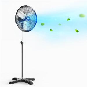 imageROVSUN 20 Industrial Heavy Duty Standing Fan 5000CFM High Velocity Pedestal Fan with Onetouch Oscillating Function Adjustable Height for Shop Workshop Garage UL Listed Black 110W20