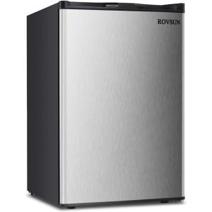 imageROVSUN 30 CuFt Compact Upright Freezer with Reversible Stainless Steel Single Door 2 Shelves Countertop Freezer with 7 Grade Adjustable Thermostat for Home Office Dorm Apartment