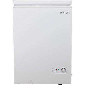 imageROVSUN 35 Cubic Feet Chest Freezer Compact Deep Freezer with Storage Basket Adjustable Thermostat Ideal for Home Kitchen Office RV White