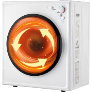 imageROVSUN 9LBS Portable Clothes Dryer 110V 1400W Electric Compact Front Load Tumble Laundry Dryer with Stainless Steel Tub ampamp Easy Control Knob for Apartment Home DormRV White 9LB1400W