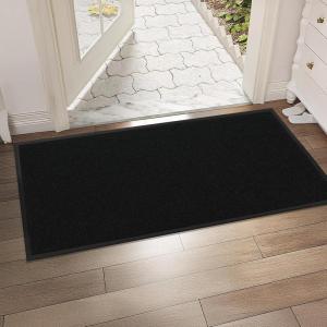 imageROVSUN Front Door Mat Indoor Outdoor Entrance Waterproof Heavy Duty Doormat Stain and Fade Resistant Low Profile Easy Clean Welcome Floor Mats for Commercial Entry Patio Porch 71quot35quot BlackBlack