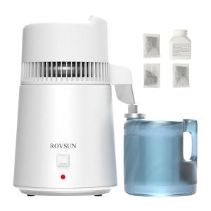 imageROVSUN Upgraded 11 Gallon4L Water Distiller Countertop Distilled Water Machine with FlameRetardant Material BPAFree Container ampamp Stainless Steel Interior 750W Distilled Water Maker Purifier6LWhite