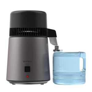 imageROVSUN Upgraded 11 Gallon4L Water Distiller Countertop Distilled Water Machine with FlameRetardant Material BPAFree Container ampamp Stainless Steel Interior 750W Distilled Water Maker Purifier4LGray