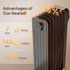 imageROVSUN OilFilled Radiant Radiator 1500W Oil Heater wAdjustable Thermostat Remote ampamp APP Control Energy Efficient Space Heater TipOver ampamp Overheat Protection for Indoor Use Home Office BalckBlack