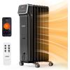imageROVSUN OilFilled Radiant Radiator 1500W Oil Heater wAdjustable Thermostat Remote ampamp APP Control Energy Efficient Space Heater TipOver ampamp Overheat Protection for Indoor Use Home Office BalckBlack