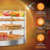 imageROVSUN 3Tier Food Warmer Pizza Warmer Countertop Commerical Food Warmer Display with LED Lighting Removable Shelves Glass Door Pretzel Warmer for Buffet Restaurant Cafe 110V 800W3 Tier26 x 18 x 20
