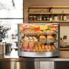 imageROVSUN 3Tier Food Warmer Pizza Warmer Countertop Commerical Food Warmer Display with LED Lighting Removable Shelves Glass Door Pretzel Warmer for Buffet Restaurant Cafe 110V 800W3 Tier26 x 18 x 20