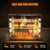 imageROVSUN 3Tier Food Warmer Pizza Warmer Countertop Commerical Food Warmer Display with LED Lighting Removable Shelves Glass Door Pretzel Warmer for Buffet Restaurant Cafe 110V 800W3 Tier26 x 18 x 20