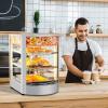 imageROVSUN 3Tier Food Warmer Pizza Warmer Countertop Commerical Food Warmer Display with LED Lighting Removable Shelves Glass Door Pretzel Warmer for Buffet Restaurant Cafe 110V 800W3 Tier138 x 165 x 205