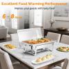 imageROVSUN 8 Pack Chafing Dish for Buffet 9 Quart Stainless Steel Chafing Dish Buffet Set with RolledEdge Design Chafers and Buffet Warmers Sets with Folding Frame for Party Catering Wedding8