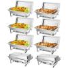 imageROVSUN 8 Pack Chafing Dish for Buffet 9 Quart Stainless Steel Chafing Dish Buffet Set with RolledEdge Design Chafers and Buffet Warmers Sets with Folding Frame for Party Catering Wedding8