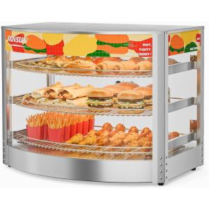imageROVSUN 3Tier Food Warmer Pizza Warmer Countertop Commerical Food Warmer Display with LED Lighting Removable Shelves Glass Door Pretzel Warmer for Buffet Restaurant Cafe 110V 800W3 Tier26 x 18 x 20