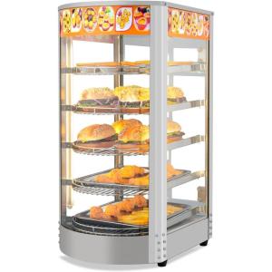 imageROVSUN 3Tier Food Warmer Pizza Warmer Countertop Commerical Food Warmer Display with LED Lighting Removable Shelves Glass Door Pretzel Warmer for Buffet Restaurant Cafe 110V 800W5 Tier138 x 165 x 287