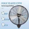 imageROVSUN 30quot Wall Mounted Fan Max 10600 CFM High Velocity Industrial Wall Fan with Wide Angle Oscillating Commercial Ventilation Use Suit for Garage Shop Greenhouse Gym UL Listed30