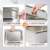 imageROVSUN 2Pack 12 Half Size Hotel Pan 4 Inch Deep Steam Table Pan with Lid Stainless Steel Anti Jam Pan for Party Home Commercial69 Quarts
