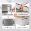 imageROVSUN 2Pack Full Size Hotel Steam Table Pan with Lid 4 Inch Deep Stainless Steel Anti Jam Pan for Party Home Commercial