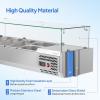 imageROVSUN 47quot Refrigerated Condiment Prep Station Sandwich Prep Table ETL NSF 251QT Salad Bar Prep Rail wAuto Defrost Temp Control Glass Shield 3 13 Pan ampamp 2 14 Pan for Restaurant Food Truck48 with Glass Shield