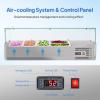 imageROVSUN 47quot Refrigerated Condiment Prep Station Sandwich Prep Table ETL NSF 251QT Salad Bar Prep Rail wAuto Defrost Temp Control Glass Shield 3 13 Pan ampamp 2 14 Pan for Restaurant Food Truck48 with Glass Shield