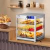 imageROVSUN 4Tier Commercial Food Warmer Pizza Warmer Countertop Food Warmer Display with LED Lighting Removable Shelves Glass Door Pretzel Warmer for Buffet Restaurant Cafe 110V 800W3 Tier20 x 20 x 24